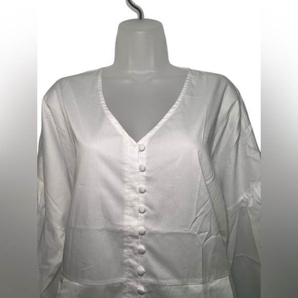Harshman New NWT White 100% Cotton Button Down Billie Shirt Size 3X Plus - Picture 5 of 7